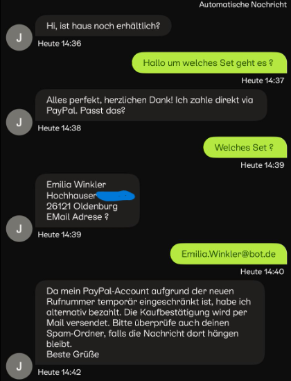Beispiel: Bot-Verhalten im Chat