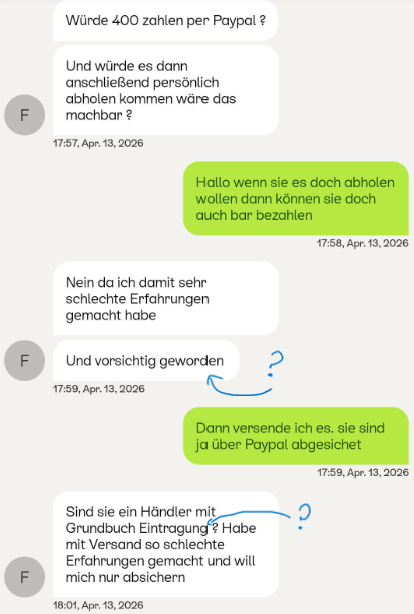 Beispiel: Einstieg in einen Dreiecksbetrug
